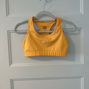 Nike pro bras size S perfect condition gym bras mustard color dri-fit